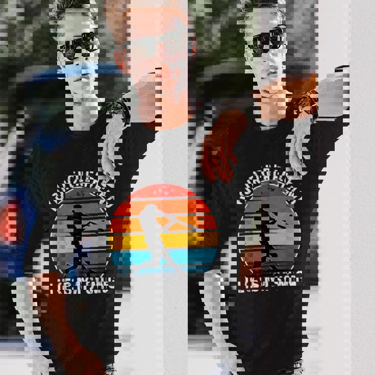 面白い野球の引用 長袖Tシャツ 彼への贈り物