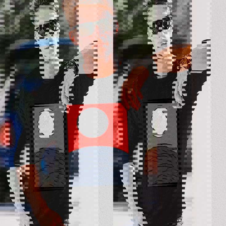 面白デザイン制作クラブオリジナルデザイン注目度no1日本のカルタ 花札 月 長袖Tシャツ 彼への贈り物