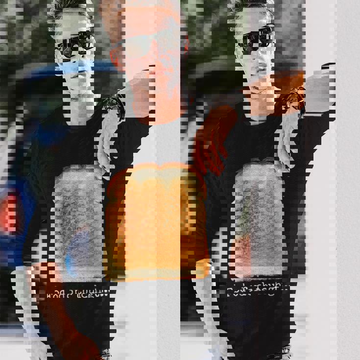 食パン トースト 食べ物 思考 おもしろい グルテンフリー ノベルティ 長袖Tシャツ 彼への贈り物