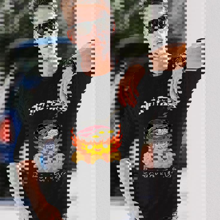 食品愛好家、カルシファーのベーコン、エッグクック。 長袖Tシャツ 彼への贈り物