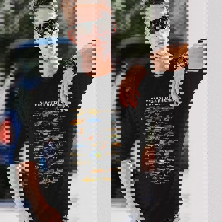 魚 アルファベット 教育 淡水 種 釣り 長袖Tシャツ 彼への贈り物