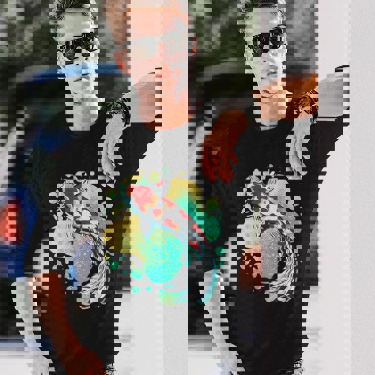 鯉 鯉 ジャパン 鯉 魚 エステ ベイパーウェーブ 長袖Tシャツ 彼への贈り物