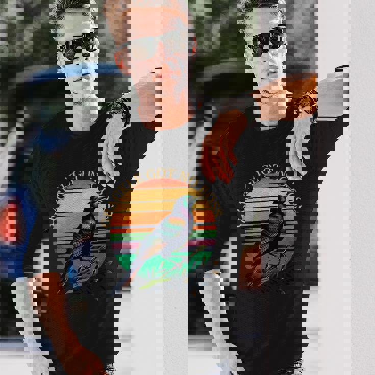 鳥 グラフィック グラックル 鳥の恋人 グラックル Got No Boss 長袖Tシャツ 彼への贈り物