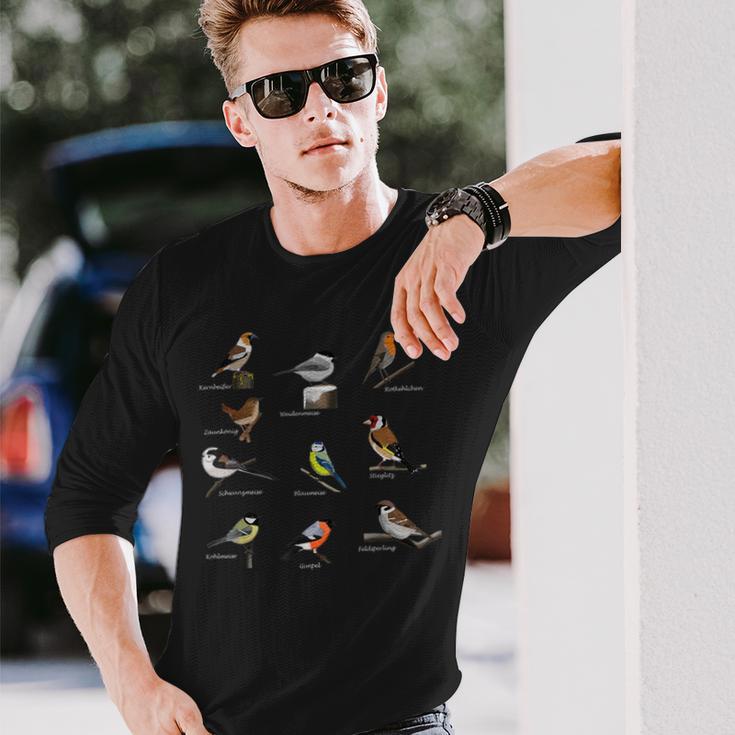 鳥モチーフガーデンバードバードソングバード おっぱい バンティングスズメ 長袖Tシャツ 彼への贈り物