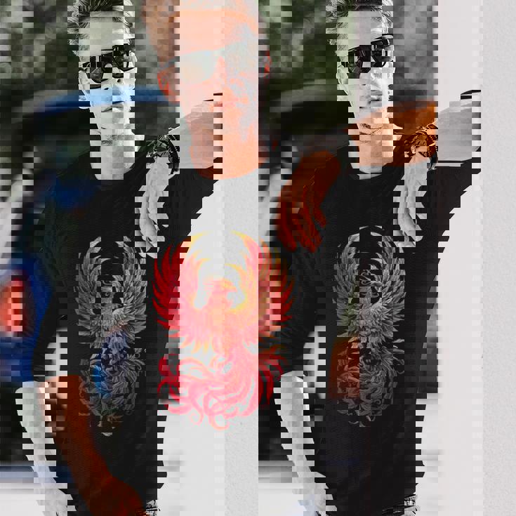 鳳凰 神話 鳥 ライズ 若返り 火の鳥 長袖Tシャツ 彼への贈り物