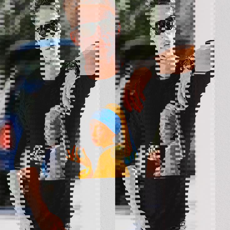 麻雀 牌 おもしろ ネタ フェルメール グッズ 服 面白いtシャツ 面白い メンズ 雀士 プレゼント おしゃれ 長袖Tシャツ 彼への贈り物