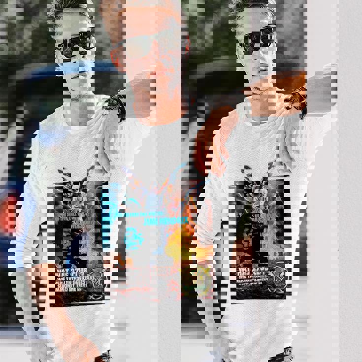 The 27 Club_Jimi Hendrix_001_Back Printed 長袖Tシャツ 彼への贈り物