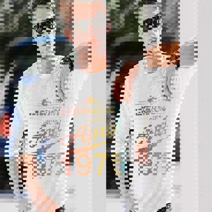 50Th Birthday 1975年4月生まれ 50歳 ヴィンテージ 長袖tシャツ 長袖Tシャツ 彼への贈り物