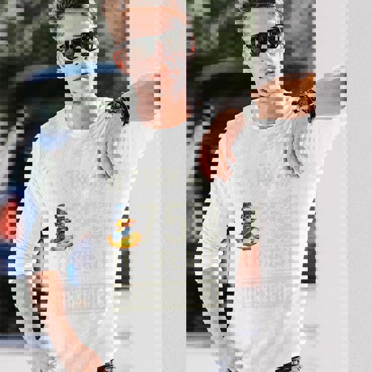 75歳の誕生日ダックスターピースtシャツ ユニークなダック愛好家 75歳 長袖tシャツ 長袖Tシャツ 彼への贈り物