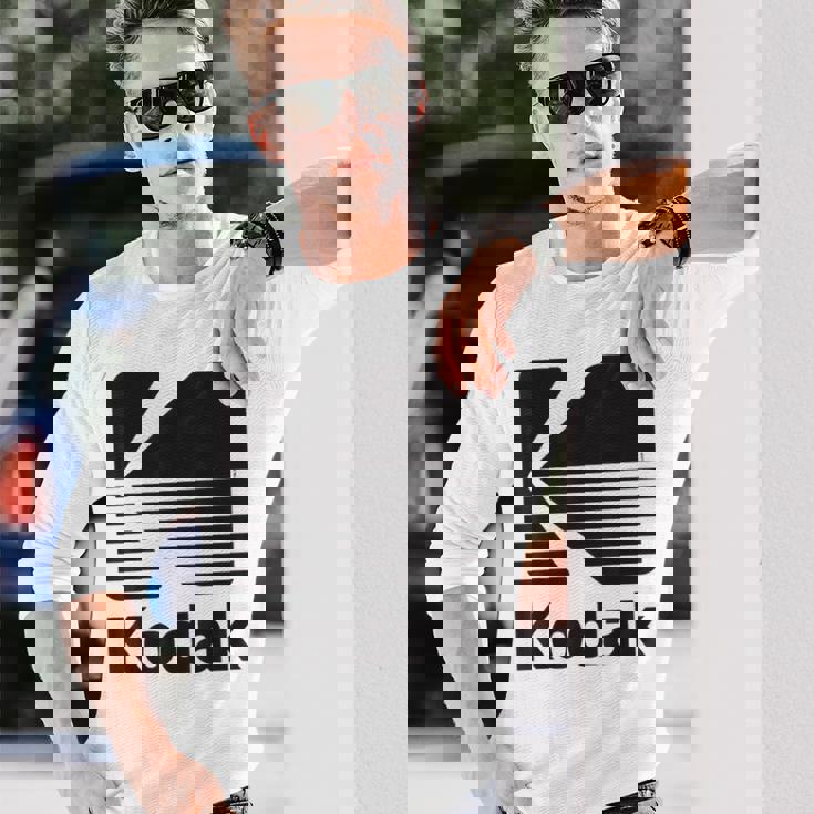 80年代ヴィンテージコダックロゴ ブラック 長袖Tシャツ 彼への贈り物