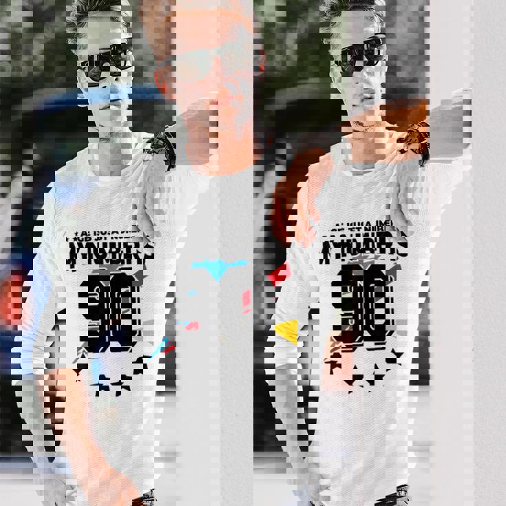 Age Is Just Number スポーツ 90歳 面白い 90歳の誕生日 長袖Tシャツ 彼への贈り物