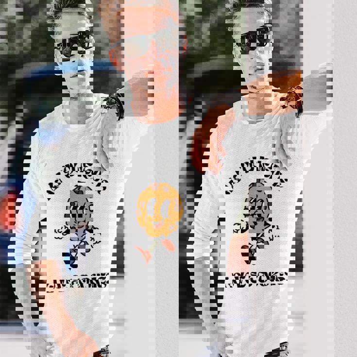 All You Need Is Love And Cookies レトロ 70年代 かわいい ハッピークッキー 長袖tシャツ 長袖Tシャツ 彼への贈り物