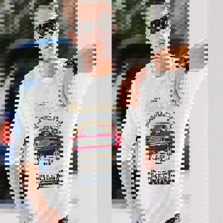 American Muscle Cars レトロカー愛好家用 長袖Tシャツ 彼への贈り物