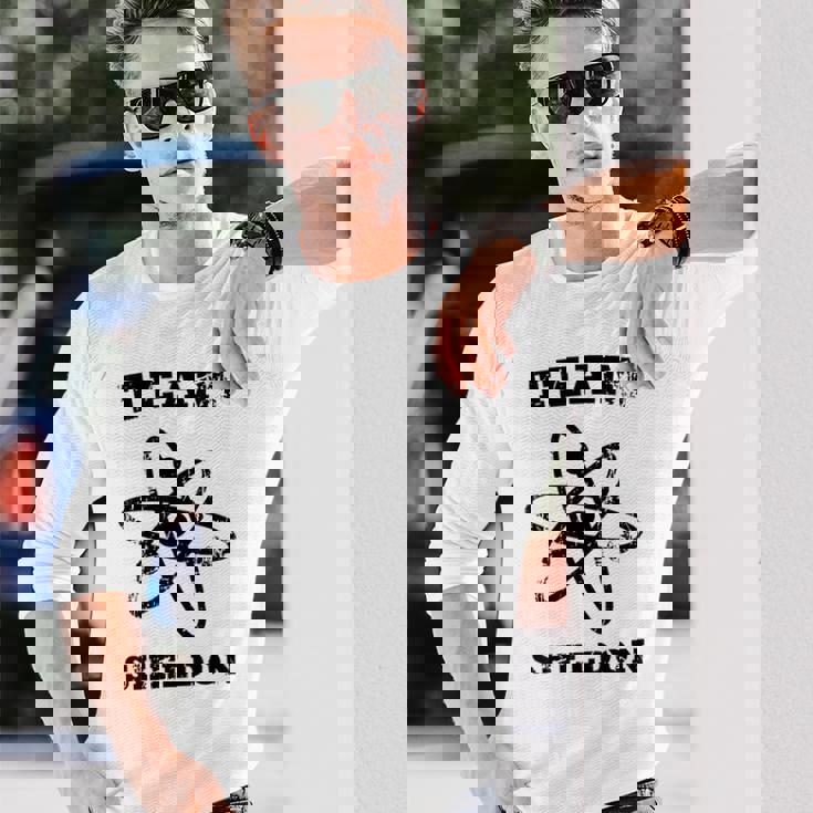 Big Bang Theory ロゴ チーム シェルドン アトム ライト 長袖Tシャツ 彼への贈り物