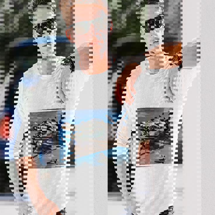 Bombardino Crocodilo イタリアンブレインロットミーム 長袖tシャツ 長袖Tシャツ 彼への贈り物