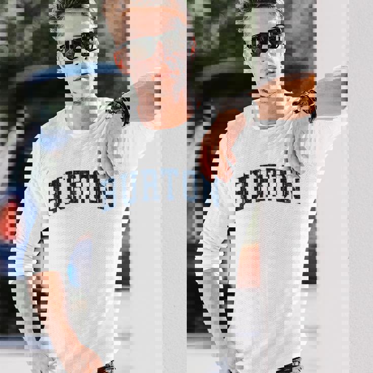 Burton Michigan Mi ヴィンテージ スポーツデザイン ネイビーデザイン 長袖Tシャツ 彼への贈り物