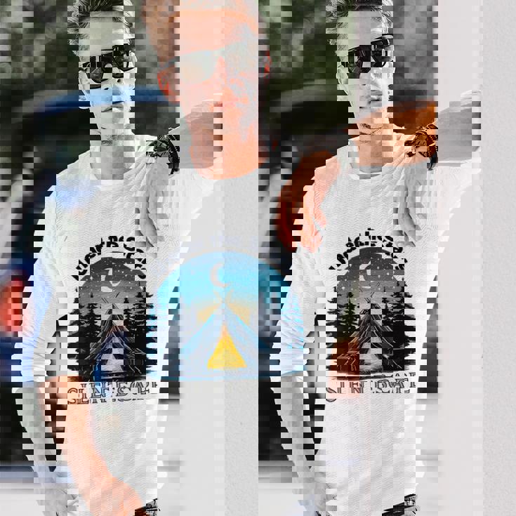 Campingtars タイムアウト リラックス ホリデー キャンプ キャンパー 自然 長袖Tシャツ 彼への贈り物