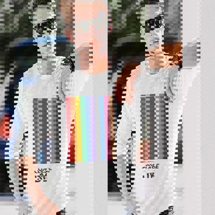 Colors Of Love Lgbt Flag Pride Month トランスジェンダー レインボーtシャツ 長袖Tシャツ 彼への贈り物