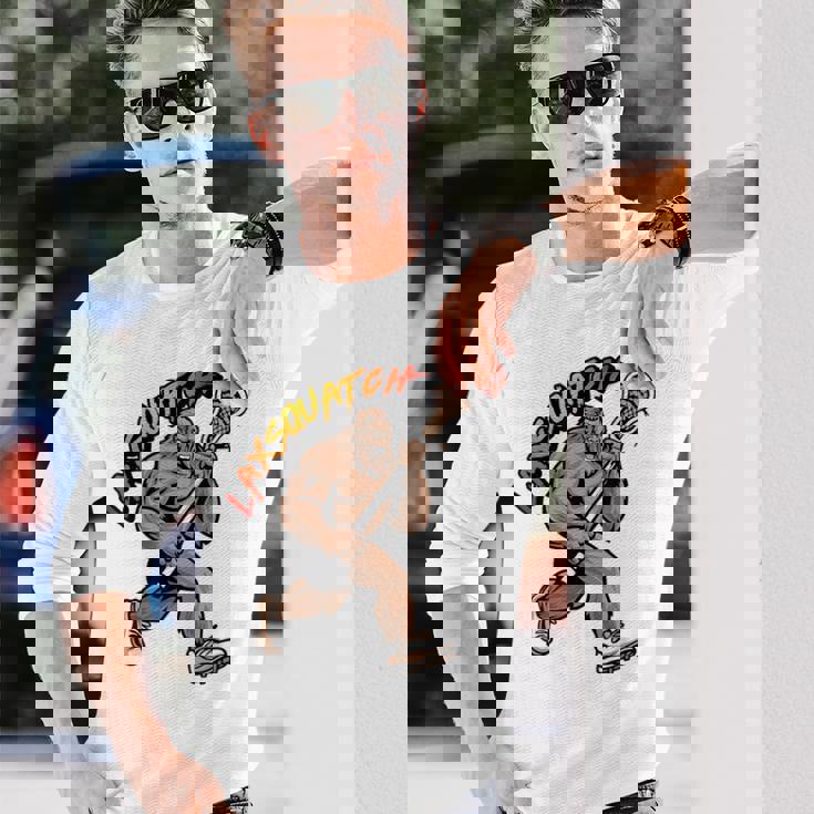 D-Pole Longtick Bigfoot Lacrosse Player Laxsquatch 長袖Tシャツ 彼への贈り物