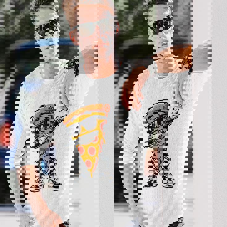 Dabbing Pizza スライス ダンス ピザ 幼児 男の子 ダンス 食通 長袖Tシャツ 彼への贈り物