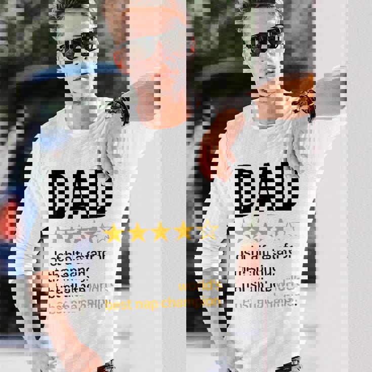 Dadtar Rating いびきジョーク 世界最高のお昼寝チャンピオン 長袖Tシャツ 彼への贈り物