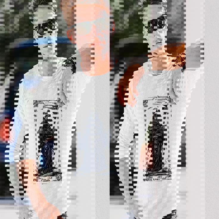 Death Tarot Card 13 Craft Gothic Reaper Aesthetic 長袖Tシャツ 彼への贈り物