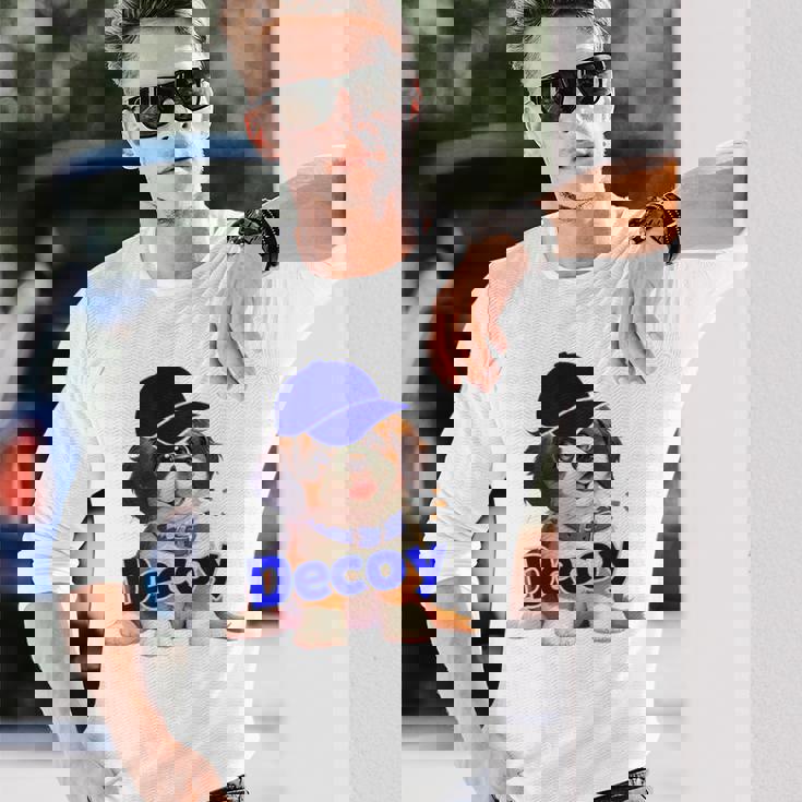 Decoy 愛犬 子犬 デコピン Decoy Kooikerhondje Puppy 長袖Tシャツ 彼への贈り物