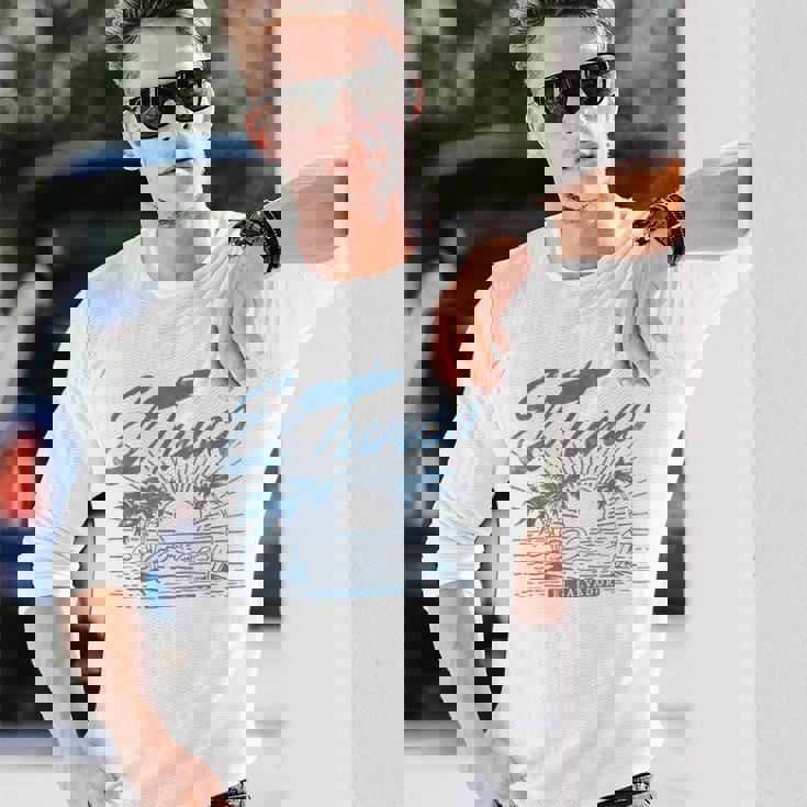 El Tunco エルサルバドル ヴィンテージ アンティーク調 ヤシの木 サーフ 長袖Tシャツ 彼への贈り物