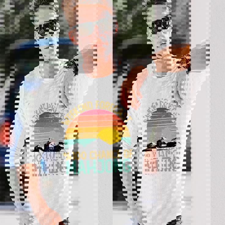 Weekend Forecast 麻雀シャツ 面白い レトロ 麻雀 長袖tシャツ 長袖Tシャツ 彼への贈り物