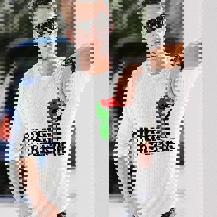 Free Palestine パレスチナの旗無料パレスチナ 長袖Tシャツ 彼への贈り物