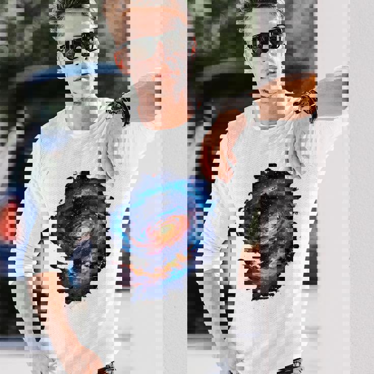 Galaxy Backprint 長袖Tシャツ 彼への贈り物