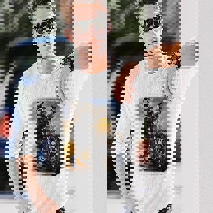 Gorilla ライディングチョッパー オートバイ 長袖Tシャツ 彼への贈り物