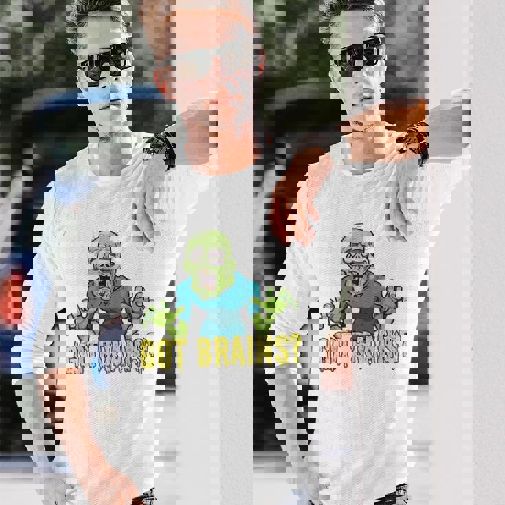 Got Brains Hungry Zombie ハロウィン 漫画 ゾンビ 長袖Tシャツ 彼への贈り物