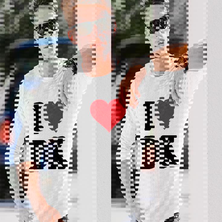 I Heart Dk Initials I Love DK First And Last Name D K 長袖Tシャツ 彼への贈り物