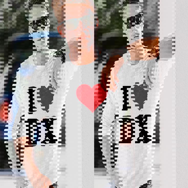 I Heart Dx Initials I Love DX First And Last Name D X 長袖Tシャツ 彼への贈り物