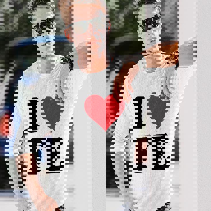 I Heart Fe Initials I Love FE First And Last Name F E 長袖Tシャツ 彼への贈り物