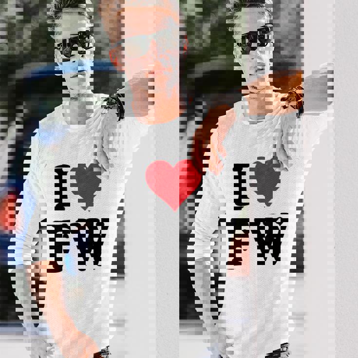 I Heart Fw Initials I Love FW First And Last Name F W 長袖Tシャツ 彼への贈り物