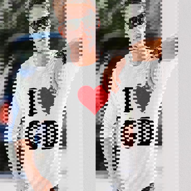 I Heart Gd Initials I Love GD First And Last Name G D 長袖Tシャツ 彼への贈り物