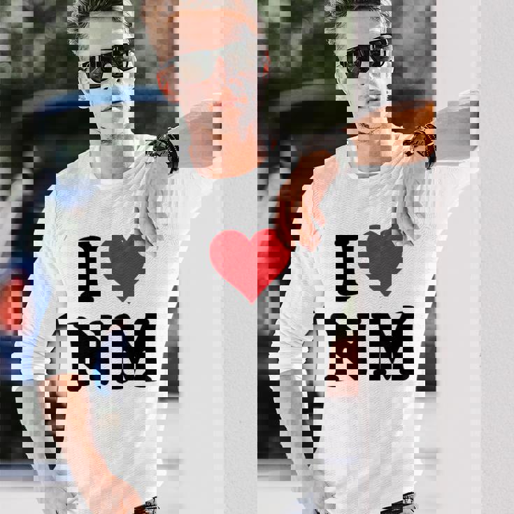 I Heart Nm Initials I Love NM First And Last Name N M 長袖Tシャツ 彼への贈り物