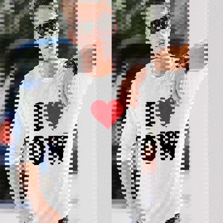 I Heart Ow Initials I Love OW First And Last Name O W 長袖Tシャツ 彼への贈り物