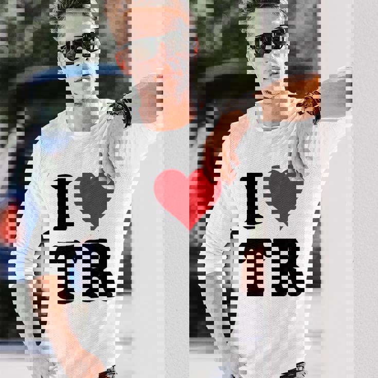 I Heart Tr Initials I Love TR First And Last NameR 長袖Tシャツ 彼への贈り物
