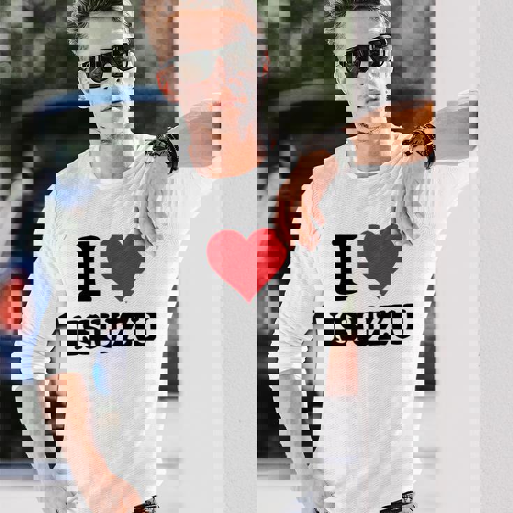 I Heart いすゞ ファーストネーム I Love パーソナライズ 長袖Tシャツ 彼への贈り物