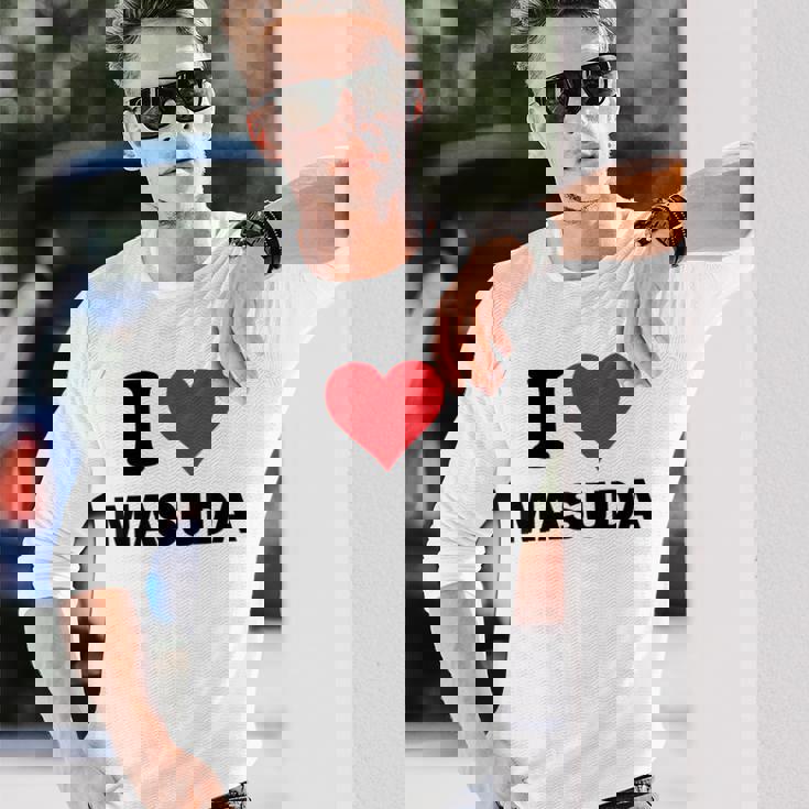 I Heart 益田ジャパンラブ 日本のお土産品 長袖Tシャツ 彼への贈り物