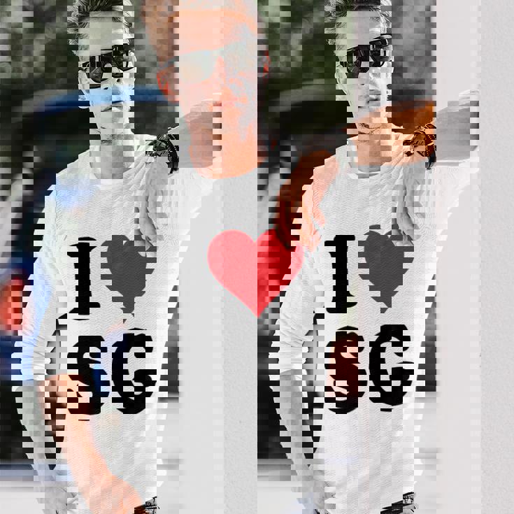 I Heartg イニシャル I LoveG 姓 G 長袖Tシャツ 彼への贈り物