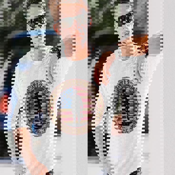 Honor Remember Memorial Day ヴィンテージポピーフラワー 愛国的 長袖tシャツ 長袖Tシャツ 彼への贈り物