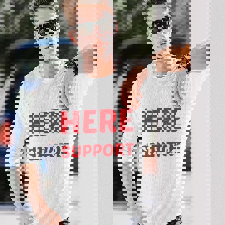 I'm Just Here For Moralupport 友情を高める 長袖tシャツ 長袖Tシャツ 彼への贈り物