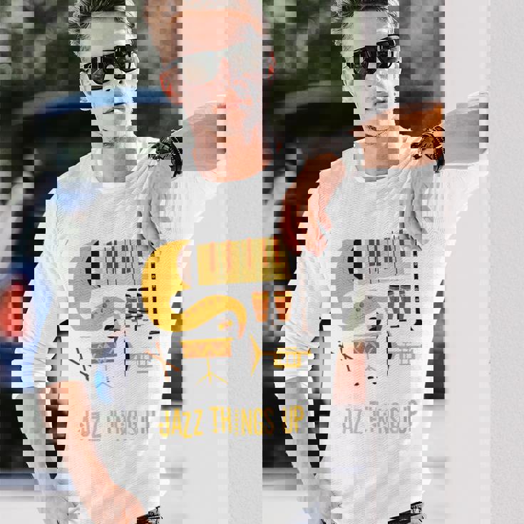 Jazz Things Up ヴィンテージジャズミュージック 長袖Tシャツ 彼への贈り物