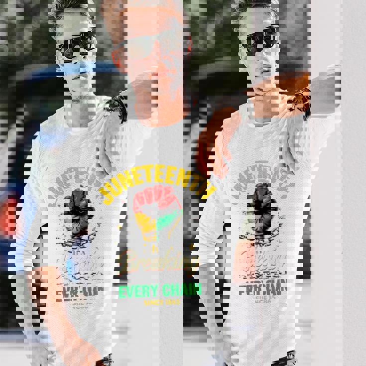 Junenth Breaking Every Chainince 1865 Fist Pride 長袖tシャツ 長袖Tシャツ 彼への贈り物