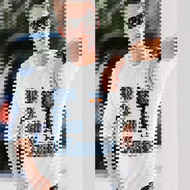 Katze Bin Da 'T Losgehen ファニーステートメントキャット 長袖Tシャツ 彼への贈り物