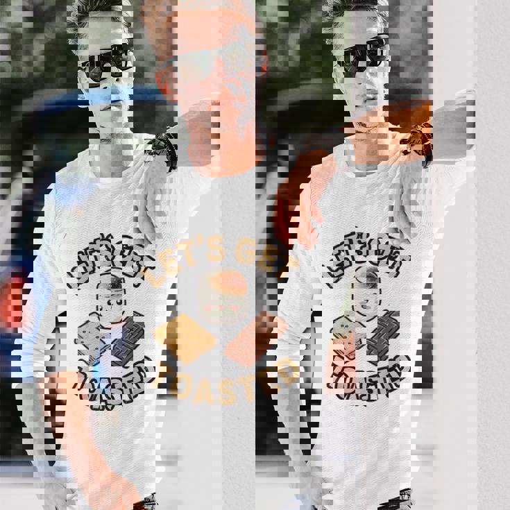 Kawaii'mores Let's Get Toast キュート 面白い キャンプ 駄洒落。 長袖Tシャツ 彼への贈り物